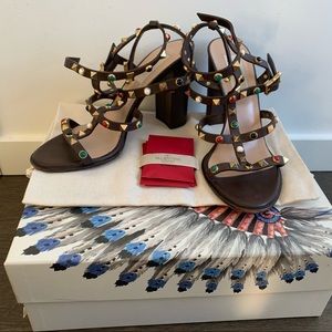 Valentino Rockstud Rolling Sandal in Size 38